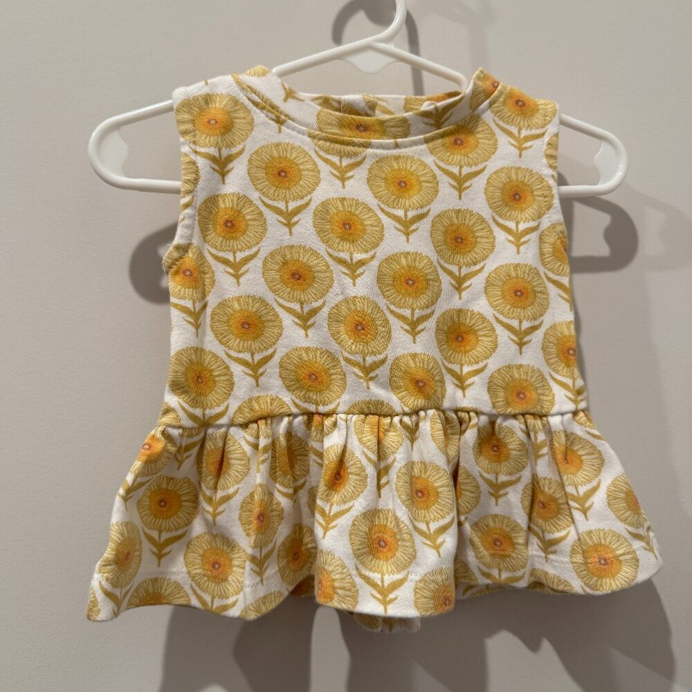Kate Quinn sleeveless drop waist gathered top | mountain daisy 6-12m - Picture 2 of 5